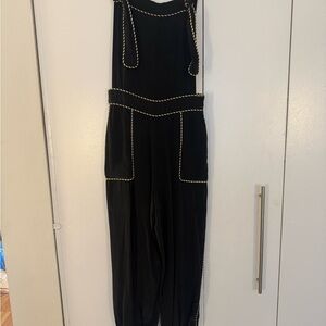 Chic Black Jumpsuit with White Accents